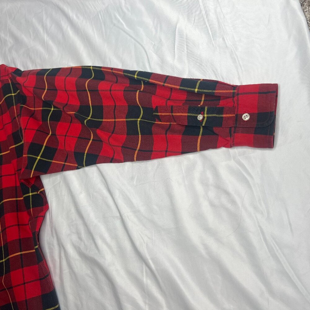 Ralph Lauren 100% Cotton Men's Button Down Size M - Medium, Red/Black -Like NEW